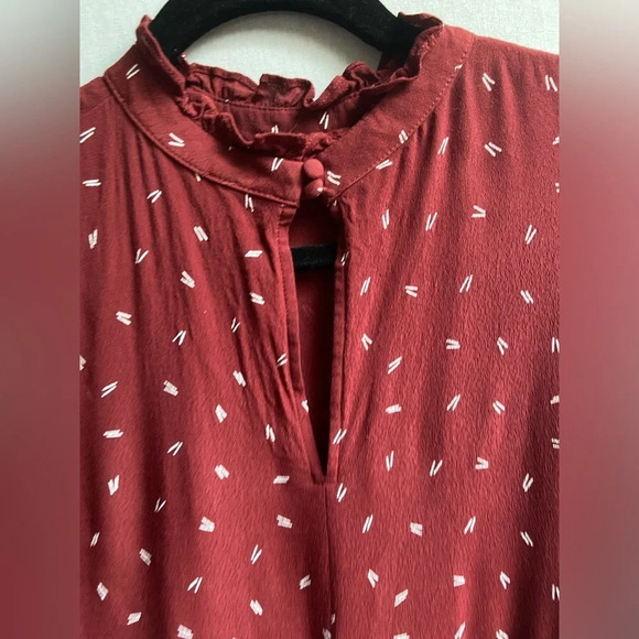 Ann Taylor LOFT Floral Ruffle Trim  Shift Dress Sz S - Picture 6 of 13